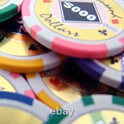 New 600 Black Diamond Poker Chips Set with Aluminum Case Pick Denominations