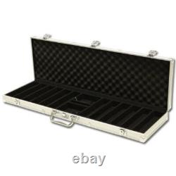 New 600 Black Diamond Poker Chips Set with Aluminum Case Pick Denominations