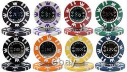 New 600 Coin Inlay 15g Clay Poker Chips Set with Acrylic Case Pick Chips