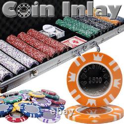 New 600 Coin Inlay 15g Clay Poker Chips Set with Aluminum Case Pick Chips