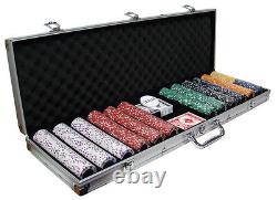 New 600 Coin Inlay 15g Clay Poker Chips Set with Aluminum Case Pick Chips