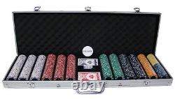 New 600 Coin Inlay 15g Clay Poker Chips Set with Aluminum Case Pick Chips