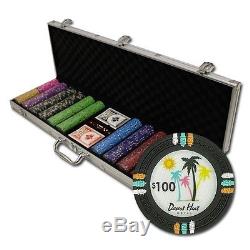 New 600 Desert Heat 13.5g Clay Poker Chips Set with Aluminum Case Pick Chips