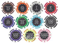 New 600 Eclipse 14g Clay Poker Chips Set with Acrylic Case Pick Chips