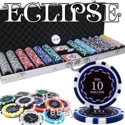 New 600 Eclipse 14g Clay Poker Chips Set with Aluminum Case Pick Chips