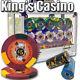 New 600 Kings Casino 14g Clay Poker Chips Set with Acrylic Case Pick Chips