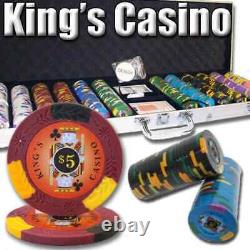New 600 Kings Casino Poker Chips Set with Aluminum Case Pick Denominations