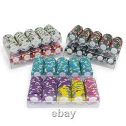 New 600 Monaco Club Poker Chips Set with Acrylic Case Pick Denominations
