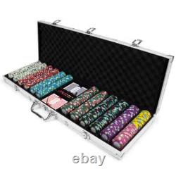 New 600 Monaco Club Poker Chips Set with Aluminum Case Pick Denominations