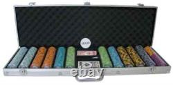 New 600 Monte Carlo Poker Chips Set with Aluminum Case Pick Denominations