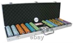 New 600 Monte Carlo Poker Chips Set with Aluminum Case Pick Denominations