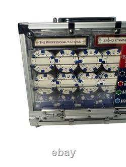 New 600 Poker Chips Set, Cards with Acrylic Case Texas Poker- One Deck Luxor