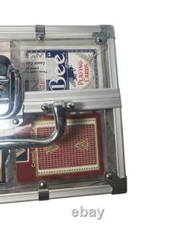 New 600 Poker Chips Set, Cards with Acrylic Case Texas Poker- One Deck Luxor