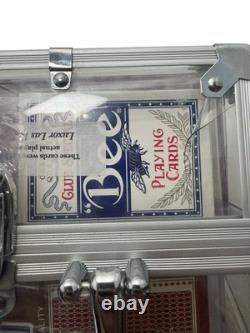New 600 Poker Chips Set, Cards with Acrylic Case Texas Poker- One Deck Luxor