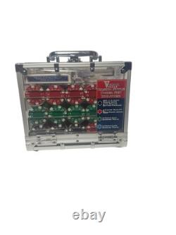 New 600 Poker Chips Set, Cards with Acrylic Case Texas Poker- One Deck Luxor