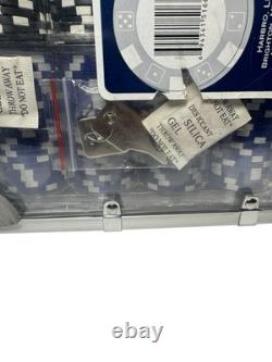 New 600 Poker Chips Set, Cards with Acrylic Case Texas Poker- One Deck Luxor