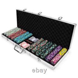 New 600 Poker Knights Poker Chips Set with Aluminum Case Pick Denominations
