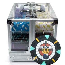 New 600 Rock & Roll Poker Chips Set with Acrylic Case Pick Denominations