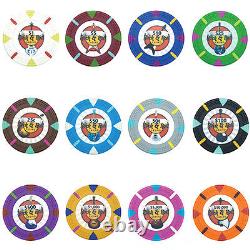 New 600 Rock & Roll Poker Chips Set with Aluminum Case Pick Denominations