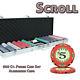 New 600 Scroll 10g Ceramic Poker Chips Set with Aluminum Case Pick Chips