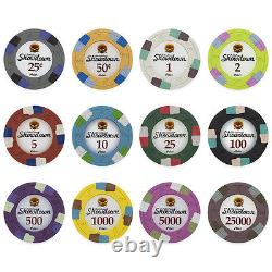 New 600 Showdown Poker Chips Set with Aluminum Case Pick Denominations