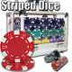 New 600 Striped Dice 11.5g Clay Poker Chips Set with Acrylic Case Pick Chips