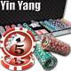 New 600 Yin Yang 13.5g Clay Poker Chips Set with Aluminum Case Pick Chips