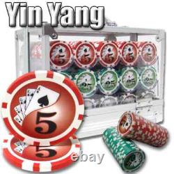 New 600 Yin Yang Poker Chips Set with Acrylic Case Pick Denominations