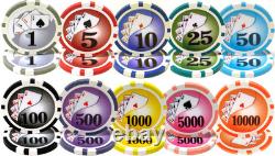 New 600 Yin Yang Poker Chips Set with Acrylic Case Pick Denominations