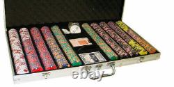 New 750 Crown & Dice 14g Clay Poker Chips Set with Aluminum Case Pick Chips