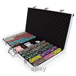 New 750 Monaco Club 13.5g Clay Poker Chips Set with Aluminum Case Pick Chips