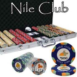 New 750 Nile Club Ceramic Poker Chips Set with Aluminum Case Pick Denominations