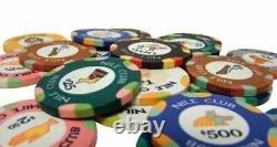 New 750 Nile Club Ceramic Poker Chips Set with Aluminum Case Pick Denominations