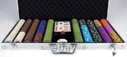 New 750 Rock & Roll 13.5g Clay Poker Chips Set with Aluminum Case Pick Chips