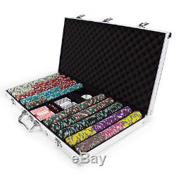 New 750 Showdown 13.5g Clay Poker Chips Set with Aluminum Case Pick Chips