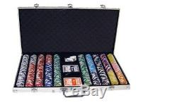 New 750 Tournament Pro 11.5g Clay Poker Chips Set with Aluminum Case Pick Chips
