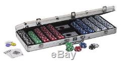 New Fat Cat Texas Hold'em Dealer Poker Chip Set (500 Chips) with Aluminum Case