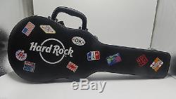 New HARD ROCK 200 Clay Poker Chips Set Cards Dice GUITAR CASE Travel Authentic