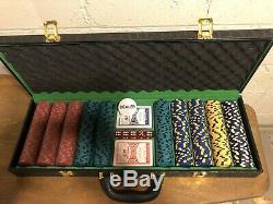 New Poker Chip Set in Leather Case. Very Heavy