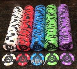 New Regal Knight 11.5 Gram Clay Composite Poker Chips 2 sets of 1000 -2000 chips