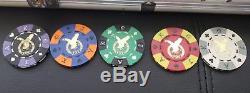 Nice Rare Set of 650 Vintage Poker Chips Clay Eagles Club F. O. E