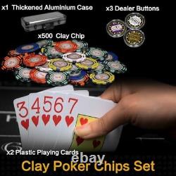 Nmroim14 Gram Clay Poker Chips Set 500PCS Casino Class Chips Set 500Pcs