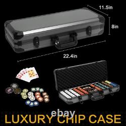 Nmroim14 Gram Clay Poker Chips Set 500PCS Casino Class Chips Set Features a H