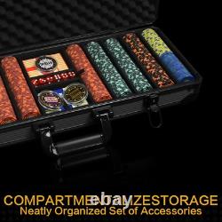 Nmroim14 Gram Clay Poker Chips Set 500PCS Casino Class Chips Set Features a H