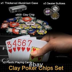 Nmroim14 Gram Clay Poker Chips Set 500PCS Casino Class Chips Set Features a H