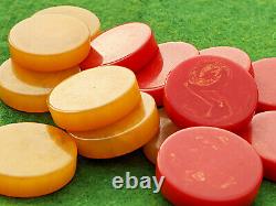 OLD Bakelite / Catalin Game Set 220+ Pieces Backgammon, Poker Chips & More