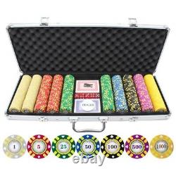 ONE CENT COINS 13.5g 500pc Stripe Suited V2 Clay Poker Chips Set