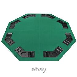 Octagon Shaped 8 Players Green Poker Table withBag+500 Chips Poker Dice Chip Set