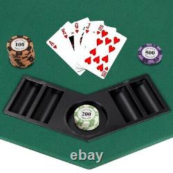 Octagon Shaped 8 Players Green Poker Table withBag+500 Chips Poker Dice Chip Set