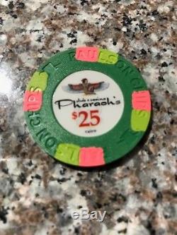Original Clay Paulson PHARAOH'S CLUB Poker Chips! 800 Chip Set rarely used